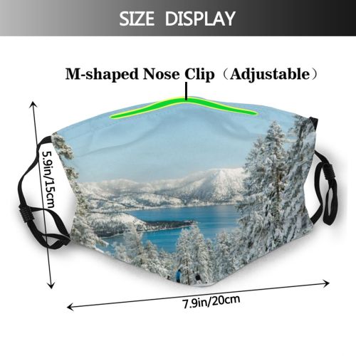 yanfind Ice Truckee Frost Range Landscape Frozen Tree Scene Snow Forest Sky Tranquil Dust Washable Reusable Filter and Reusable Mouth Warm Windproof Cotton Face