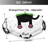 yanfind Abstract Isolated Whisker Kawaii Meow Cat Kitty Cute Mustache Pawprint Kid Child Dust Washable Reusable Filter and Reusable Mouth Warm Windproof Cotton Face