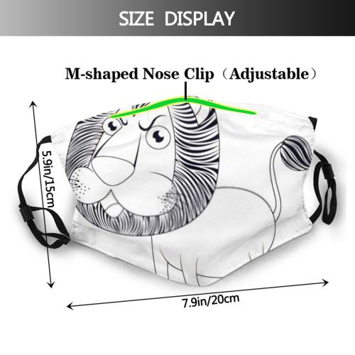 yanfind Isolated Clipart Picture Cute Wildlife Coloring Path Art Exercise Doodles Creature Living Dust Washable Reusable Filter and Reusable Mouth Warm Windproof Cotton Face