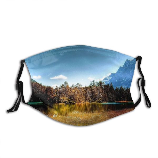 yanfind Lake Daylight Sunset Hike Dawn Forest River Conifer Hayfield Mountains Snow Outdoors Dust Washable Reusable Filter and Reusable Mouth Warm Windproof Cotton Face