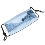 yanfind Ice Ski Slope Frost Snowdrift Landscape Frozen Tranquility Rural Tree Freshness Scene Dust Washable Reusable Filter and Reusable Mouth Warm Windproof Cotton Face