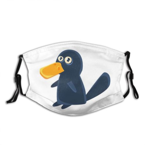 yanfind Isolated Platypus Childish Bird Simplified Cute Colorful Fauna Simple Design Toy Like Dust Washable Reusable Filter and Reusable Mouth Warm Windproof Cotton Face