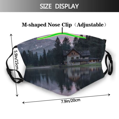 yanfind Idyllic Lake Soundless Exterior Sunset Evening Night Mountain Twilight Beauty Highland Silent Dust Washable Reusable Filter and Reusable Mouth Warm Windproof Cotton Face