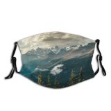 yanfind Ice Glacier Lake Daylight Sunset Hike Dawn Mountain Forest Clouds Daytime High Dust Washable Reusable Filter and Reusable Mouth Warm Windproof Cotton Face