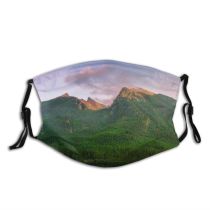 yanfind Idyllic Lake Calm Sight Dawn Greenery Mountain Slopes Geological Tranquil Scenery Mountains Dust Washable Reusable Filter and Reusable Mouth Warm Windproof Cotton Face