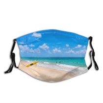 yanfind Idyllic Tropical Shore Vacation Relaxation Leisure Recreation Waves Sea Clouds Beach Surf Dust Washable Reusable Filter and Reusable Mouth Warm Windproof Cotton Face