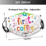 yanfind Cafe Isolated Mug Drinks Cute Enjoy Mascot First Break Brainstorm Coffee Doodle Dust Washable Reusable Filter and Reusable Mouth Warm Windproof Cotton Face