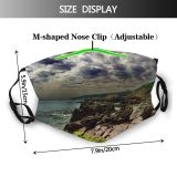 yanfind Creepy Cargese Sky Lightning Natural Quiet Coast Shore Landscape Sky Rivers Ocean Dust Washable Reusable Filter and Reusable Mouth Warm Windproof Cotton Face