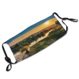 yanfind Canvas Beautiful River Reflection Swamp Field Spring Scenic Scene Sky Calm Dawn Dust Washable Reusable Filter and Reusable Mouth Warm Windproof Cotton Face