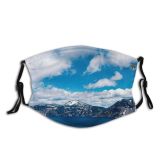 yanfind Lake Amazing Panorama Clouds Panoramic Island Scenery Mountains Breathtaking Rural Outdoors Sky Dust Washable Reusable Filter and Reusable Mouth Warm Windproof Cotton Face
