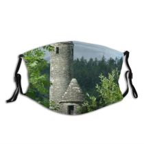 yanfind Steeple Glendaloch Area Wicklow Towers Rural Plant Tale Cottage Roof Leaf Ancient Dust Washable Reusable Filter and Reusable Mouth Warm Windproof Cotton Face