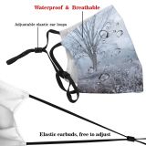 yanfind Ice Atmospheric Frost Mood Landscape Frozen Tranquility Bare Rural Tree Scene Snow Dust Washable Reusable Filter and Reusable Mouth Warm Windproof Cotton Face