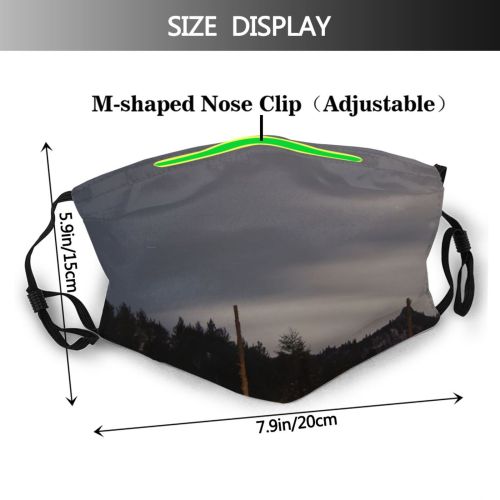 yanfind Street Night Snowy Silence Sky Field Winter Moon Quiet Silent Snow Sky Dust Washable Reusable Filter and Reusable Mouth Warm Windproof Cotton Face