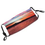 yanfind Lake Golden Sunset Evening Dawn Panorama Sea Clouds Beach Tranquil Sun Horizon Dust Washable Reusable Filter and Reusable Mouth Warm Windproof Cotton Face
