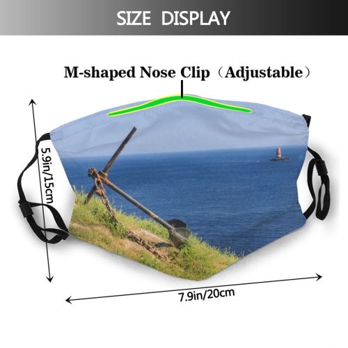 yanfind Chain Rocky Brittany Nautical Seascape Over Atlantic Stranded Urban Horizon Destinations Travel Dust Washable Reusable Filter and Reusable Mouth Warm Windproof Cotton Face