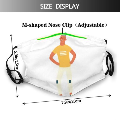 yanfind Attractive Isolated Smile Fashion Young Clipart Emotional Tall Cute Model Akimbo Doodle Dust Washable Reusable Filter and Reusable Mouth Warm Windproof Cotton Face