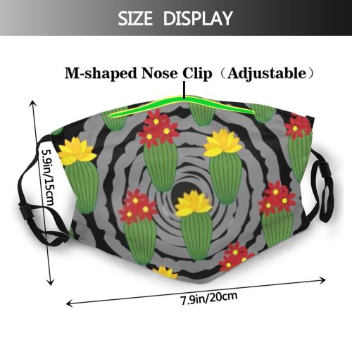 yanfind Abstract Garden Elegant Hawaiian Fashion Cute Mexico Cactus Seamless Natural Wedding Summer Dust Washable Reusable Filter and Reusable Mouth Warm Windproof Cotton Face
