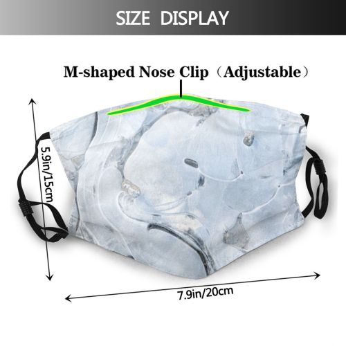 yanfind Ice Design Dramatic Landscape Mineral Planet Frozen Tranquility Prefecture Polar Satoyama Japan Dust Washable Reusable Filter and Reusable Mouth Warm Windproof Cotton Face