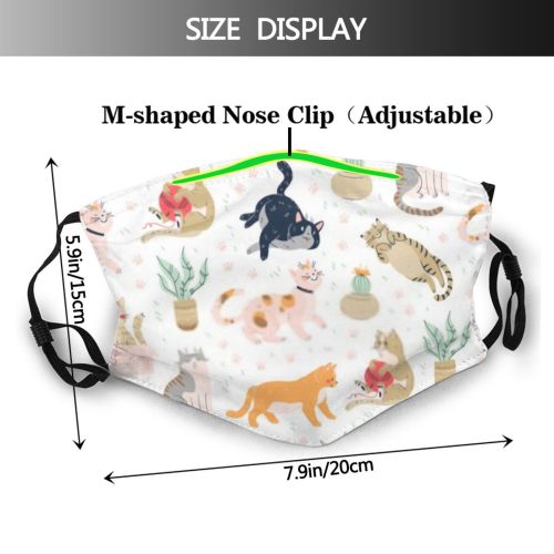 yanfind Packaging Childish Decor Fashion Meow Cat Kitty Cute Seamless Nursery Doodle Baby Dust Washable Reusable Filter and Reusable Mouth Warm Windproof Cotton Face