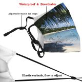 yanfind Clear Lagoon Beach Shore Sky Tropics Paradise Beach Vacation Palm Tree Tree Dust Washable Reusable Filter and Reusable Mouth Warm Windproof Cotton Face