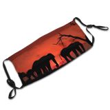 yanfind Idyllic Amazing Creature Vibrant Calm Dry Sunset Evening Exotic Wild Savannah Walk Dust Washable Reusable Filter and Reusable Mouth Warm Windproof Cotton Face