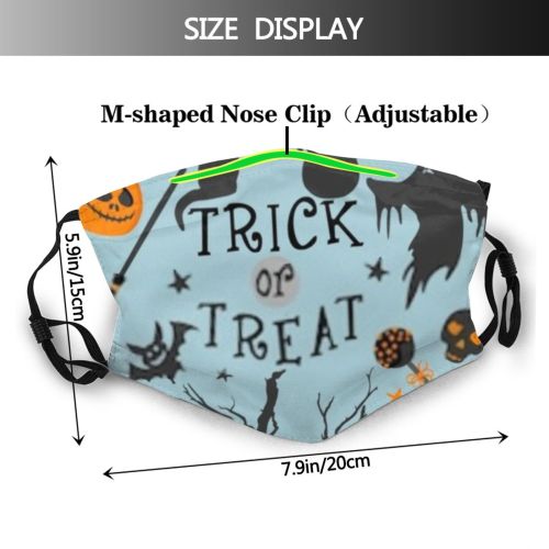 yanfind Candy Horror Moon Halloween Cat Night Autumn Wood October Skull Pumpkin Spooky Dust Washable Reusable Filter and Reusable Mouth Warm Windproof Cotton Face