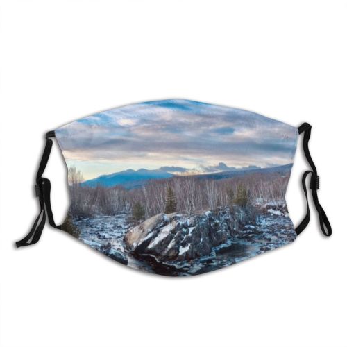 yanfind Dawn Ice America Frost Dramatic Range Hill Landscape Frozen Fork Peak Tree Dust Washable Reusable Filter and Reusable Mouth Warm Windproof Cotton Face