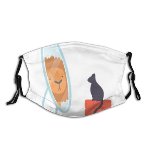 yanfind Attractive Conceited Wish Motivate Reflection Selfish Pretend Cat Enjoy Confidence Mirror Narcissistic Dust Washable Reusable Filter and Reusable Mouth Warm Windproof Cotton Face