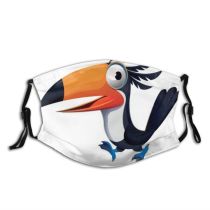 yanfind Isolated Strigiformes Bird Stylized Multicolored Comic Cute Feather Toucan Colorful Natural Wildlife Dust Washable Reusable Filter and Reusable Mouth Warm Windproof Cotton Face