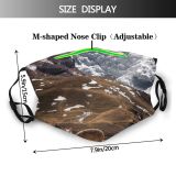 yanfind Ice Glacier Frost Frosty Mountain Snowy Icy Clouds Daytime Scenery Capped Altitude Dust Washable Reusable Filter and Reusable Mouth Warm Windproof Cotton Face