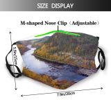 yanfind Natural Autumn Wilderness Landscape Fall Leaf Tree Autumn Biome Season Finland Lapland Dust Washable Reusable Filter and Reusable Mouth Warm Windproof Cotton Face