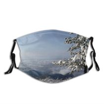 yanfind Mountain Cloud Forest Sky Trees Plant Tuscany Tree Ice Plant Frost Winter Dust Washable Reusable Filter and Reusable Mouth Warm Windproof Cotton Face