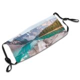 yanfind Ice Lake Park Daylight Mountain Scenery High Winter Alberta Tree National Snow Dust Washable Reusable Filter and Reusable Mouth Warm Windproof Cotton Face