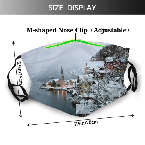 yanfind Dawn Ice Ski Europe Medieval Heritage Sunset Landscape Church Cathedral Austria District Dust Washable Reusable Filter and Reusable Mouth Warm Windproof Cotton Face