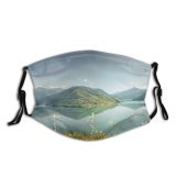 yanfind Lake Daylight Dawn Beauty Georgia Plants Island Mountains Beautiful Outdoors Sky Clear Dust Washable Reusable Filter and Reusable Mouth Warm Windproof Cotton Face