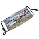 yanfind Dramatic Sunset Fjord Romantic Tranquility Snow Snowcapped Norway Sky Inlet Reflection Mountain Dust Washable Reusable Filter and Reusable Mouth Warm Windproof Cotton Face
