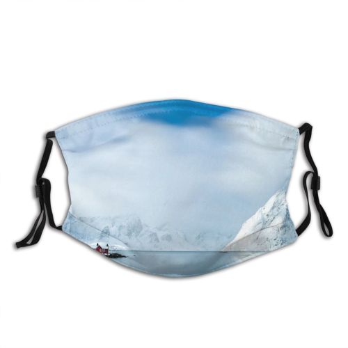 yanfind Ice Scandinavia Cabin Fjord Arctic Landscape Range Rorbu Frozen Built Peak Lofoten Dust Washable Reusable Filter and Reusable Mouth Warm Windproof Cotton Face