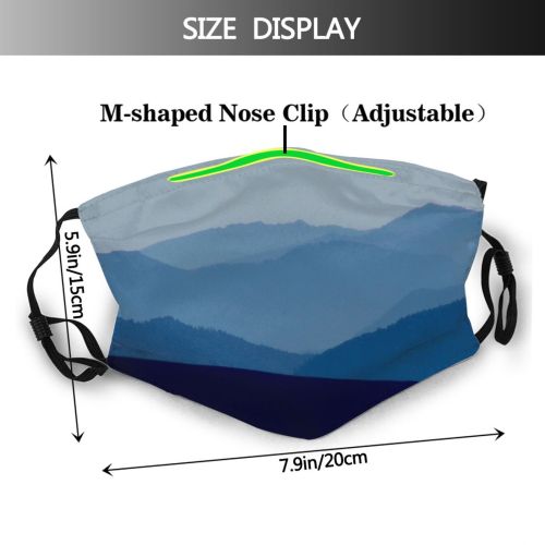 yanfind Highland Mountainous Atmospheric Pyrenees Mountain Ridge Sky Range Hill Top Mountain Wilderness Dust Washable Reusable Filter and Reusable Mouth Warm Windproof Cotton Face