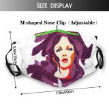 yanfind Texture Fashion Curly Colorful Design Magenta Beatiful Portrait Graphics Girl Art Fictional Dust Washable Reusable Filter and Reusable Mouth Warm Windproof Cotton Face
