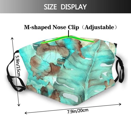 yanfind Blossom Spring Flower Fashion Aloha Trendy Interior Watercolor Flowers Hawaiian Plant Tropical Dust Washable Reusable Filter and Reusable Mouth Warm Windproof Cotton Face