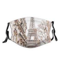 yanfind Public Capital Eiffel Cities France Tower Tree Snow City Place Architecture Exterior Dust Washable Reusable Filter and Reusable Mouth Warm Windproof Cotton Face