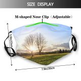yanfind Field Tranquil Fields Winter Natural Atmospheric Hills Cloud Sunset Landscape Sky Peaceful   Dust Washable Reusable Filter and Reusable Mouth Warm Windproof Cotton Face
