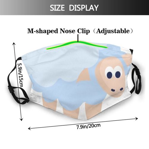 yanfind Farm Countryside Young Little Cute Farming Meadow Baby Grass Sheep Field Rural Dust Washable Reusable Filter and Reusable Mouth Warm Windproof Cotton Face