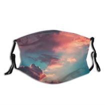 yanfind Idyllic Afterglow Cumulus Golden Dawn Sunshine Twilight Clouds Rays Tranquil Dramatic Scenery Dust Washable Reusable Filter and Reusable Mouth Warm Windproof Cotton Face