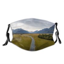 yanfind Idyllic Endless Freedom Peace Mountain Explore Road Highland Rock Way Route Roadway Dust Washable Reusable Filter and Reusable Mouth Warm Windproof Cotton Face