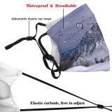 yanfind Ridge Winter Slovenia Massif Winter Geological Mountain Sky Climbing Snow Mountaneering Mountain Dust Washable Reusable Filter and Reusable Mouth Warm Windproof Cotton Face