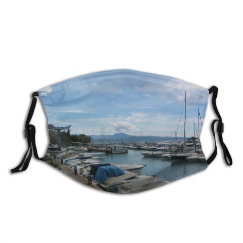 yanfind Marina Harbor Lake Sea Sky Infrastructure Vehicle Dock Boat Summer Port Garda Dust Washable Reusable Filter and Reusable Mouth Warm Windproof Cotton Face