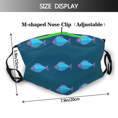 yanfind Childish Decor Fashion Comic Cute Seamless Colorful Trendy Seafood Wildlife Doodle Deep Dust Washable Reusable Filter and Reusable Mouth Warm Windproof Cotton Face
