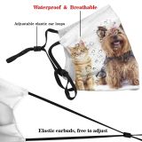 yanfind Isolated Fur Fashion Young Little Cat Cute Yorkie Dog Puppy Pedigree Posing Dust Washable Reusable Filter and Reusable Mouth Warm Windproof Cotton Face