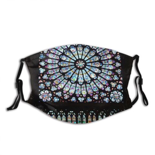 yanfind Rose Window Glass Place Glass Symmetry Gothic Architecture Daylighting Worship Window Stained Dust Washable Reusable Filter and Reusable Mouth Warm Windproof Cotton Face